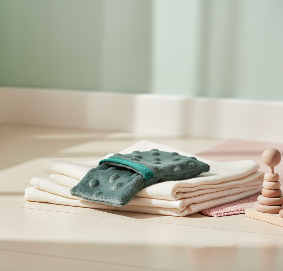 Apaizdoudou – doudou sensoriel apaisant et sa housse - vert anglais pour enfants TDAH et TSA – Nuage Serein