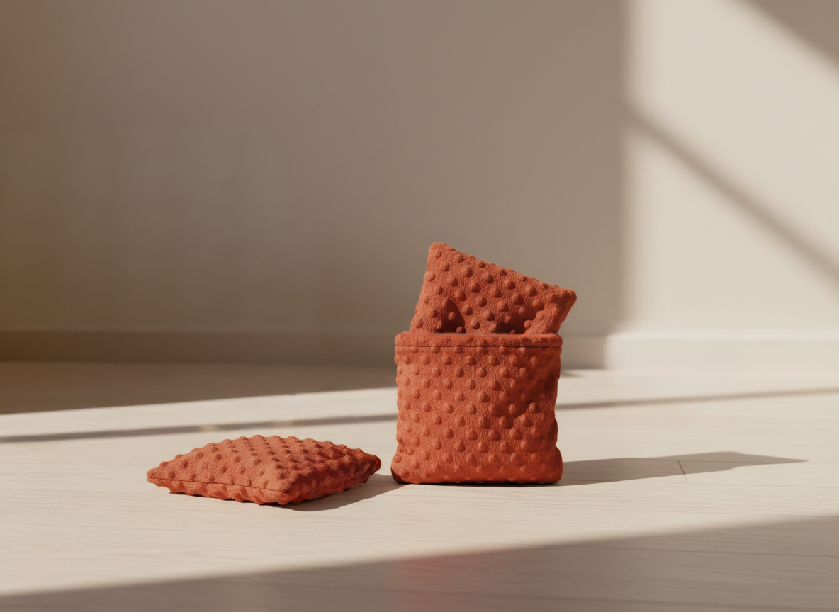 Apaizdoudou – doudou sensoriel apaisant et sa housse - rouge brique pour enfants TDAH et TSA – Nuage Serein