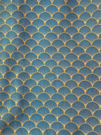 Sourizen – tissu  housse Sourizen motif éventail japonais bleu et or -  ergonomique - tms – accessoire de bureau - Nuage Serein